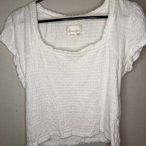 Anthropologie Smocked Square Neck Top